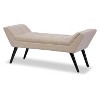 Tamblin Mid-Century Modern Retro Linen Fabric Upholstered Grid - Tufting 50" Bench - Beige - Baxton Studio: Plywood Frame, Polyester Upholstery - 4 of 4
