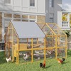 Famapy Wooden Outdoor Chicken Coop with Waterproof Canopy, Multi - Level Mesh - d Poultry Hutch for Backyard Farming - 2 of 4