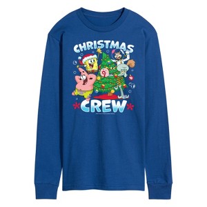 Men's - SpongeBob SquarePants - Christmas Crew Long Sleeve Graphic T-Shirt - 1 of 4