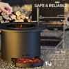 NicBex 2-In-1 Fire Pit&BBQ Grill,25"Portable Outdoor Wood Burning Firepit with Ash Tray,Poker&Rotatable BBQ Griddle/Pan,Ventilated Hollow Design,Black - 2 of 4
