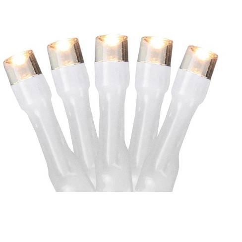 Battery Operated Lights - 20 Warm White Battery Operated 5mm LED Christmas  Lights, White Wire