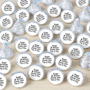 Big Dot of Happiness Black & White Wedding Candy Stickers, Mr & Mrs Wedding Guest Favors, Party Favor Labels, Small Round Candy Stickers - 324 Count - 1 of 4