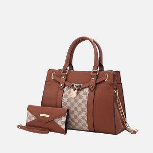 MKF Collection Christine Circular Print Vegan Leather Satchel Bag for Women with Matching Wallet by Mia K - 1 of 4