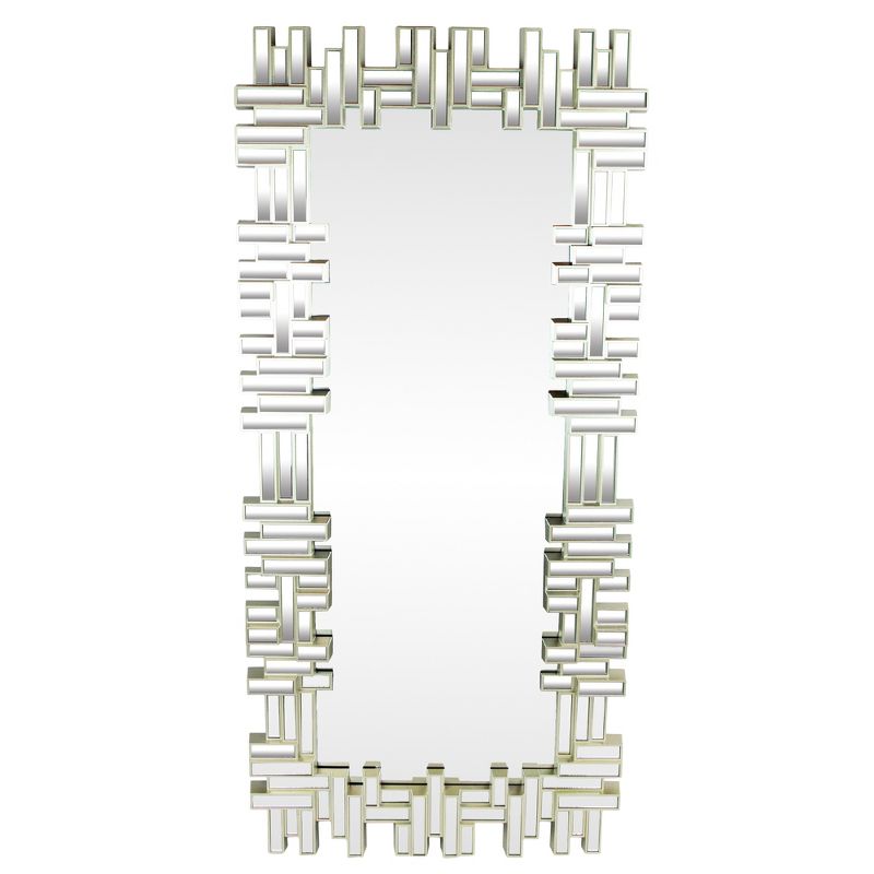 Northlight 47" Champagne Gold Rectangular Modern Home Wall Mirror, 1 of 4