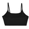 NPolar "Women’s Padded Strap Sports Bra, Square Neck Low Impact Strappy Crop Top, Removable Pads for Gym" XL Black - 3 of 4