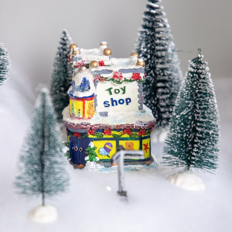 Northlight 4" Glittered Snowy Toy Shop Christmas Village Building, 2 of 6