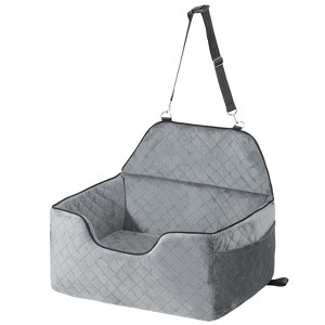 VEVOR Dog Car Seat, Dog Booster Seat for Car with A Storage Pocket, Pet Car Seat with Clip-On Safety Leash, Sponge Filling, Dog Car Bed - 1 of 4