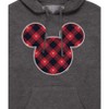 Men's - Disney - Mickey Mouse Plaid Silhouette Christmas Graphic Fleece Pullover Hoodie - 2 of 4