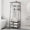 Entryway 4-in-1 Hall Tree with Shoe Storage Bench, Narrow Hallway Coat Rack and Shoe Bench, Mudroom Coat Rack Shoe Rack with Hooks - 3 of 4