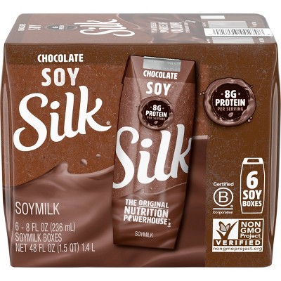 Silk Shelf-Stable Chocolate Soy Milk - 6ct/8 fl oz Boxes