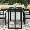 5-Piece Patio Dining Set with Cushioned Chairs and Acacia Wood Armrests, Ideal for Balcony, Backyard, Deck or Small Outdoor Spaces–The Pop Home - 3 of 4