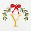 Linum Home Textiles Christmas MISTLETOE MONOGRAM - Embroidered Luxury 100% Turkish Cotton Hand Towels (Set of 2) - 3 of 3