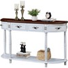 Grungis Wood Console Table with Storage for Entryway,Circular Half Moon Sofa Table with Open Shelf and 2 Drawers - 3 of 4