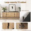 Modern Natural Wood Grain Four-Door MDF TV Cabinet for TV and item storage in modern homes, Media Storage Cabinets for Living Room, 55*15.7*18.9in - 3 of 4