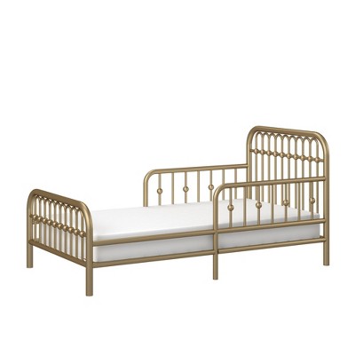 Classic Gold Metal Arched Toddler Bed with Safety Rails