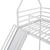 NicBex Bunk Bed Twin over Twin Classic House Shape Bed Frame with Guardrail ,Detachable Design Ladder and Slide, No Spring Box Required - 4 of 4