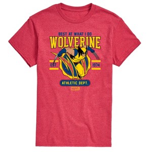 Men's - Marvel - Wolverine Collegiate Scratch Short Sleeve Graphic T-Shirt - 1 of 4