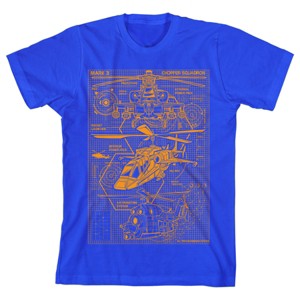 Helicopters Youth Boys Royal Blue Graphic Tee - 1 of 1