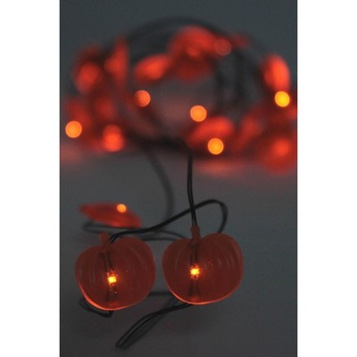 Perfect Holiday 20 LED Fairy Light Plain Orange Pumpkin – Battery Operated w/ Timer