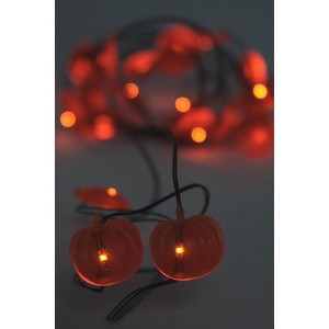 Perfect Holiday 20 LED Fairy Light Plain Orange Pumpkin – Battery Operated w/ Timer - 1 of 2