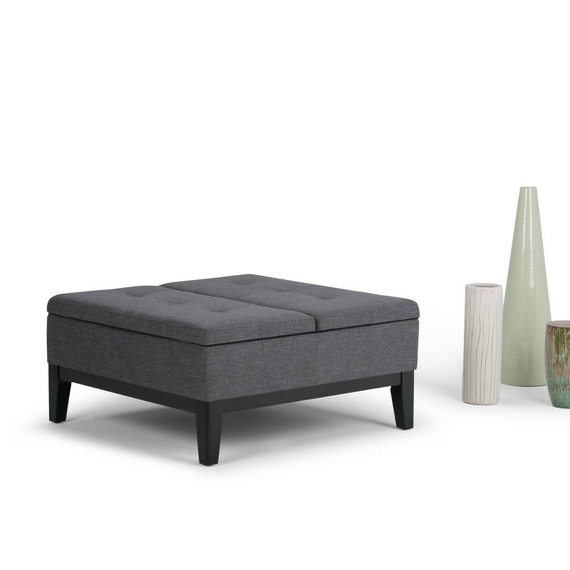 Lancaster Square Coffee Table Storage Ottoman - WyndenHall, 3 of 8