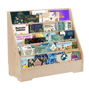 Kids Bookshelf, 5-Tier Wooden Bookcase for Toddlers, Multifunctional Book & Magazine Display Shelf, Toy Storage Organizer for Kids Room, Nursery - 1 of 4