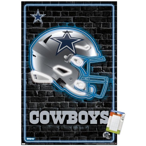 Trends International Nfl Dallas Cowboys - Neon Helmet 23 Unframed