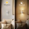 DORESshop 2-Pack 1W Plug-In Light-Control LED Night Light, Vertical Cylindrical Wall Lamp, White & Chrome, Dimmable 0%-100% - 4 of 4