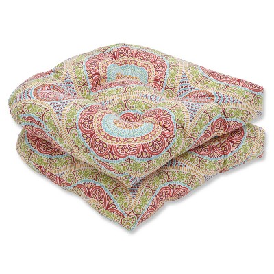 Outdoor/Indoor Delancey Jubilee Wicker Seat Cushion Set of 2 - Pillow Perfect