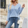 Coolmee Womens Waffle Knit Tops V Neck Long Sleeve Shirts Henley Dresy Casual Blouses Fall Outfits - 3 of 4