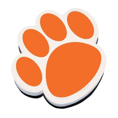 Ashley Productions Magnetic Whiteboard Eraser, Orange Paw (Pack of 6)