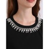 INSPIRE CHIC Women's Summer Round Neck Short Sleeve Rhinestone Decor Blouse - 4 of 4