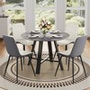 5 PCS Round Dining Table Set Modern Dining Set Kitchen Table Set with 4 Upholstered Chairs, Black/Gray/White/Brown-Modernluxe - 2 of 4