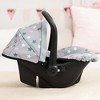 Bayer: Deluxe Car Seat - Grey, Pink, Stars - Accessory for Dolls Up to 18", Retractable Sunshade, Seat Belt, Hard Shel, Kids Toy, Age 3+ - 2 of 4