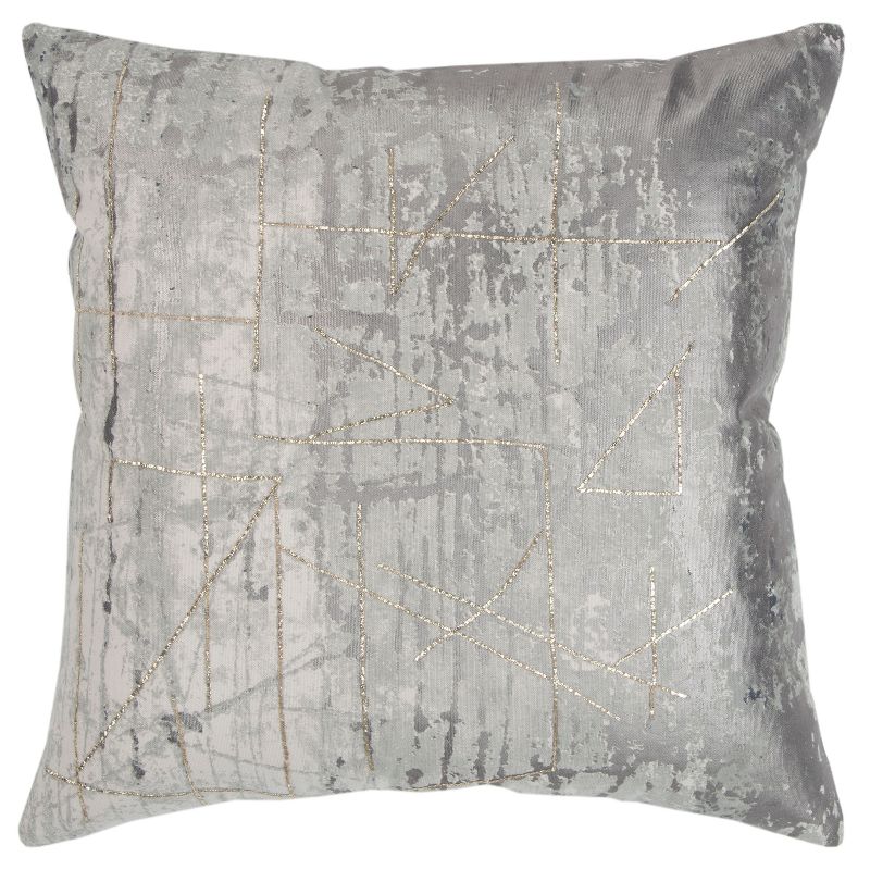 20&#34;x20&#34; Oversize Abstract Square Throw Pillow Silver/Gray - Rizzy Home, 1 of 6