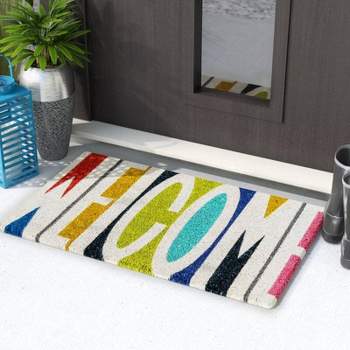 Concepts 2-Pack Striped Door Floor Mat - Indoor Outdoor Rug Entryway W –  Modern Rugs and Decor
