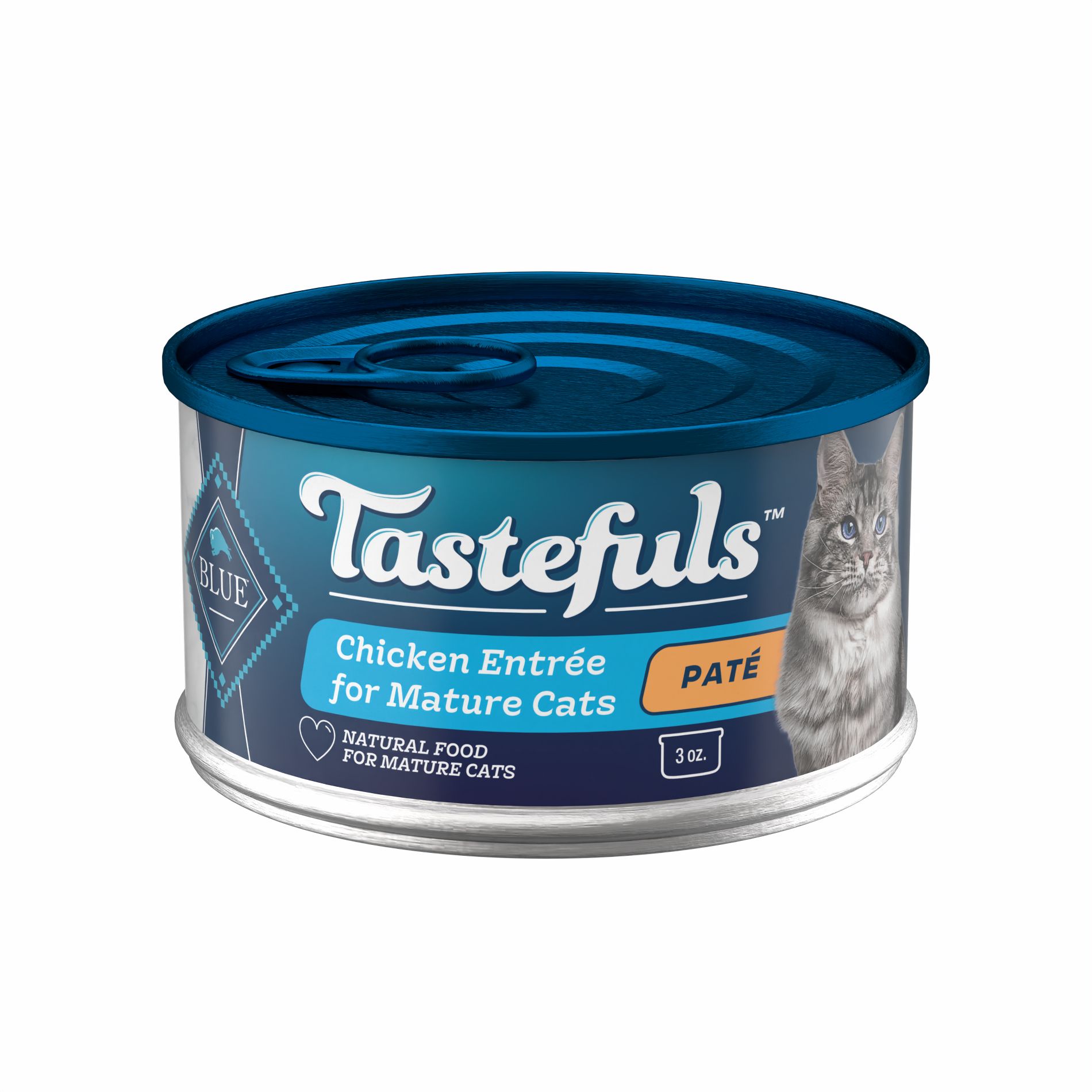 Blue Buffalo Tastefuls Mature Cat Chicken Entree Pate Senior Wet Cat Food - 3oz