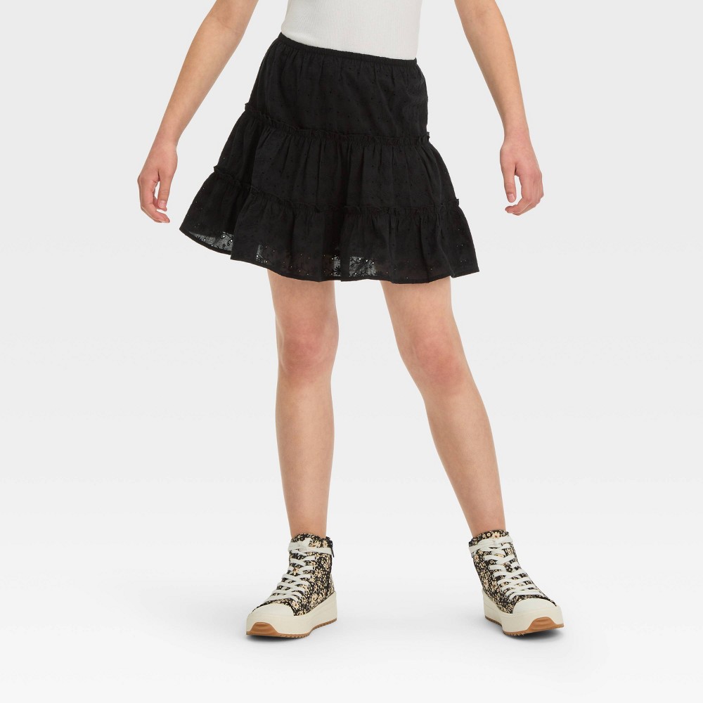 Girls' Ruffle Skirt - art class™ Black L