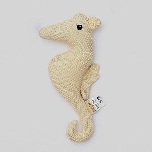 Ruvalino Baby and Toddler Learning Toys Handmade Cotton Seahorse Plush Toy for Comfort and Playtime, Off White, 16"*10"*1" - 1 of 4