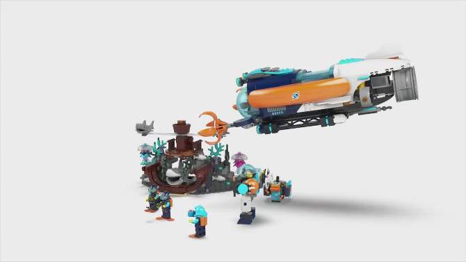 LEGO City Deep-Sea Explorer Submarine Multi-Feature Building Toy Set 60379, 2 of 8, play video