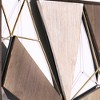 HomeRoots Set of Two Brown and Gold Geometric Wood and Metal Hanging Dimensional Sculptures - 4 of 4
