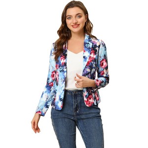 INSPIRE CHIC Women's Notched Lapel Open Front Business Casual Blazer - 1 of 4