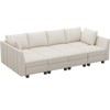 Belffin L-Shaped Modular Sectional with Storage Ottoman & 1500lb Capacity Velvet Sofa - 3 of 4