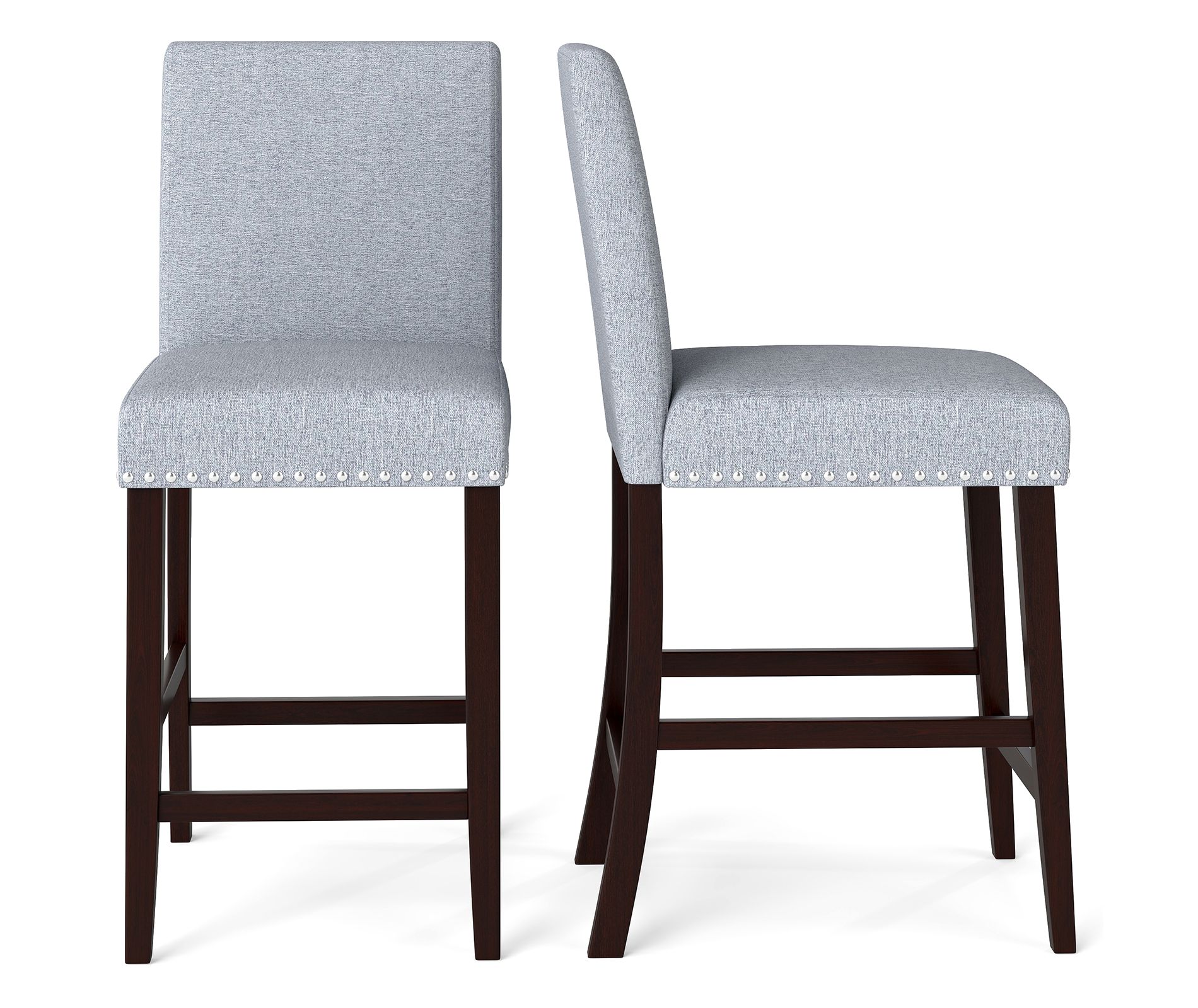 Costway 26" Counter Height Chairs Set of 2 Barstools w/ Padded Seat & Backrest Footrest
