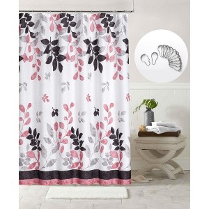 Dainty Home 3D Printed Textured Waffle Weave 13 Piece Shower Curtain Set - 1 of 4