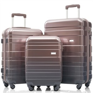 BEAFUP Set of 3 Luggage, ABS Hardshell Hardside Lightweight Durable Suitcase sets, Spinner Wheels Suitcase with TSA Lock 20''24''28'' - 1 of 4