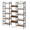5-Tier Wide Bookshelf (Modern Style) – Triple Open Display Shelves, Sturdy Metal Frame with Anti-Dumping Design, Suitable for Living Room, - 4 of 4