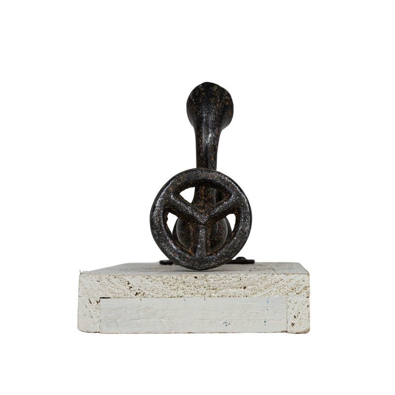 Faucet Wall Hook Black Cast Iron & Wood by Foreside Home & Garden, 3 of 8