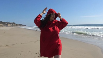Catalonia Women’s Hoodie Sweatshirt Dress, Casual ¾ Sleeves Pullover Sweater with Kangaroo Pocket, Womens Summer Tops, One Size