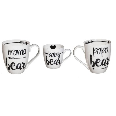 Cypress Home Beautiful Bear Family Ceramic Cup O' Java Cup Gift Set - 6 x 4 x 4 Inches Indoor/Outdoor home goods For Kit